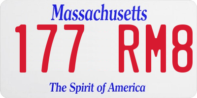 MA license plate 177RM8