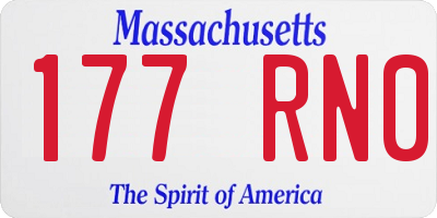 MA license plate 177RN0