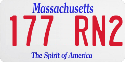 MA license plate 177RN2
