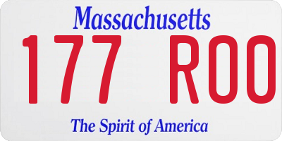 MA license plate 177RO0