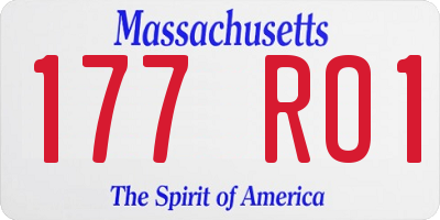 MA license plate 177RO1