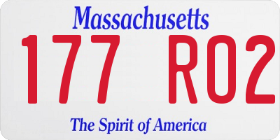 MA license plate 177RO2
