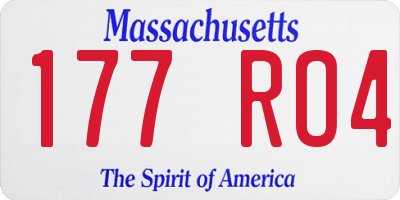 MA license plate 177RO4