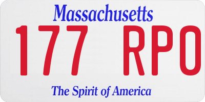 MA license plate 177RP0