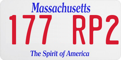 MA license plate 177RP2