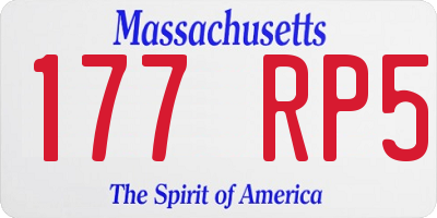 MA license plate 177RP5