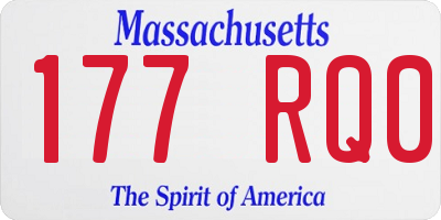 MA license plate 177RQ0