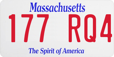MA license plate 177RQ4