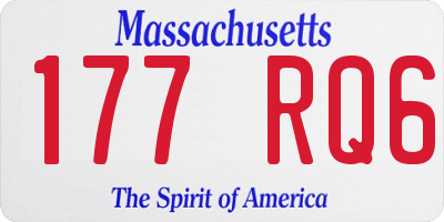 MA license plate 177RQ6