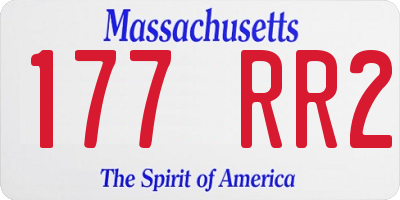 MA license plate 177RR2