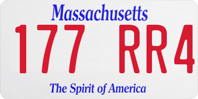 MA license plate 177RR4
