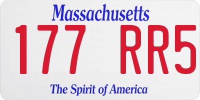 MA license plate 177RR5