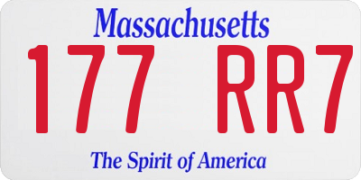 MA license plate 177RR7