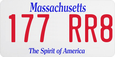 MA license plate 177RR8