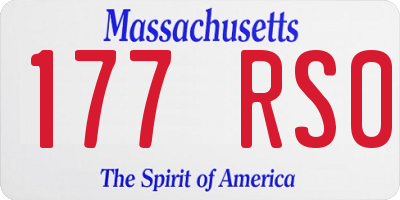 MA license plate 177RS0