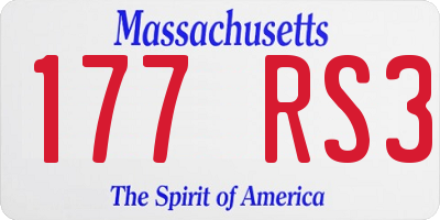 MA license plate 177RS3