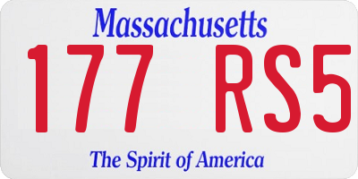 MA license plate 177RS5