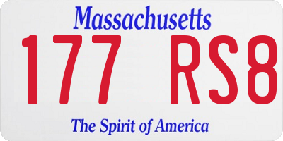 MA license plate 177RS8