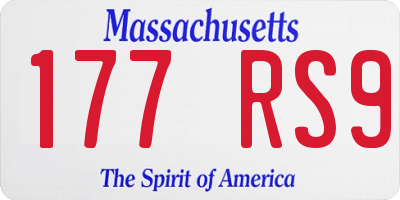 MA license plate 177RS9