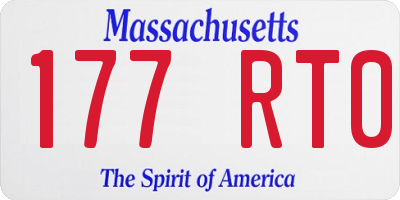 MA license plate 177RT0