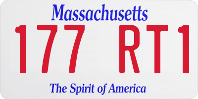MA license plate 177RT1