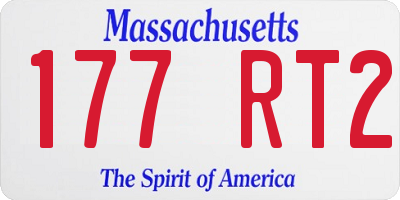 MA license plate 177RT2