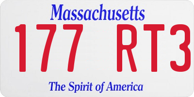 MA license plate 177RT3