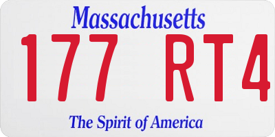MA license plate 177RT4
