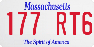 MA license plate 177RT6