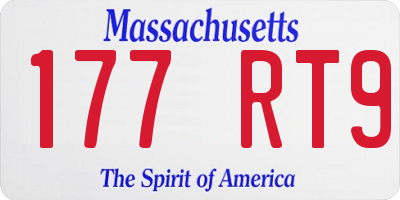 MA license plate 177RT9