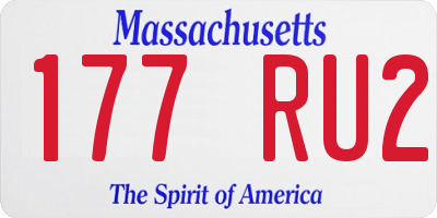 MA license plate 177RU2