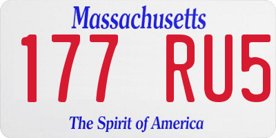 MA license plate 177RU5