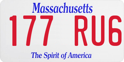 MA license plate 177RU6