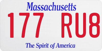 MA license plate 177RU8