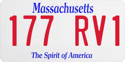 MA license plate 177RV1