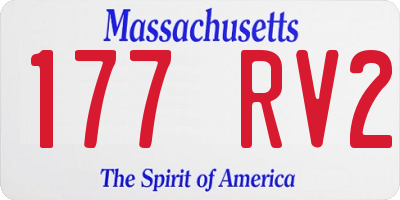 MA license plate 177RV2