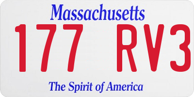 MA license plate 177RV3