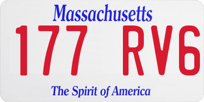 MA license plate 177RV6