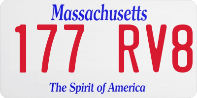 MA license plate 177RV8