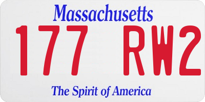 MA license plate 177RW2