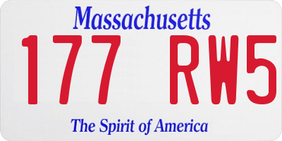 MA license plate 177RW5