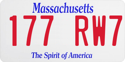 MA license plate 177RW7