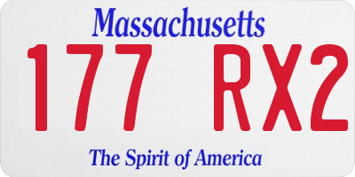 MA license plate 177RX2