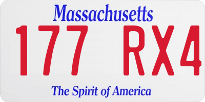 MA license plate 177RX4