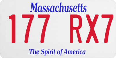 MA license plate 177RX7
