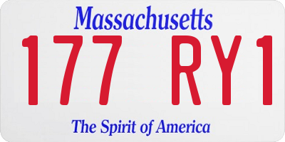 MA license plate 177RY1