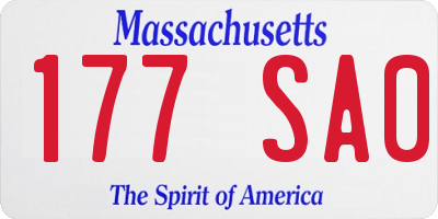 MA license plate 177SA0