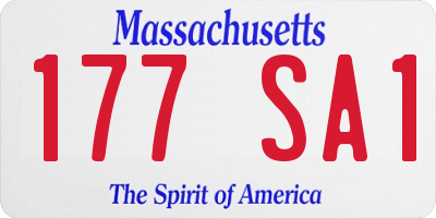 MA license plate 177SA1