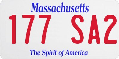 MA license plate 177SA2