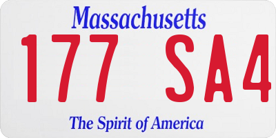 MA license plate 177SA4